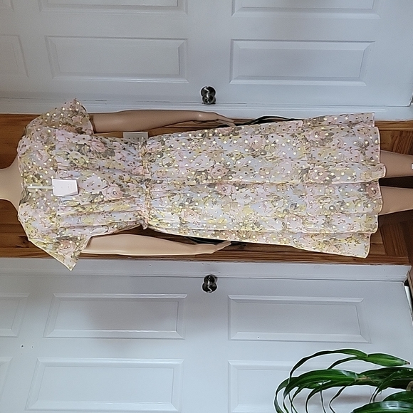 Lauren Conrad Flutter Sleeve Ruffled Midi Dress - Picture 3 of 6